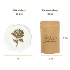 Wax Seal Stickers Self Adhesive for Wedding Invitations and Envelopes Gold Flora