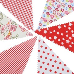 Elegant Vintage Floral Cotton Bunting Banner 10m Length with 36 Triangle Flags