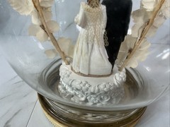 Vintage Bride & Groom Cake Topper ~Chalkware ~1950’s~UNIQUE IN JAR