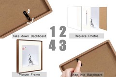16×20 Picture Frame, Display Photos 11×14 with Mat or 16×20 without Mat, Made…