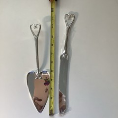 Celebrate It Silver Heart Wedding Cake Knife And Server Set