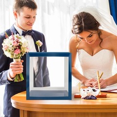 Navy Blue Clear Window Card Box Multi Party Money Gift Receiving Holder