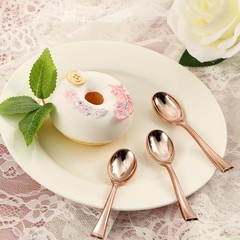 120 ROSE GOLD 4″ long Dessert Spoons Wedding Party Events Disposable Tableware