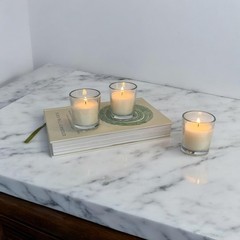 Stonebriar 48 Pack Unscented Long Burning Clear Glass Ivory Wax Filled Votive