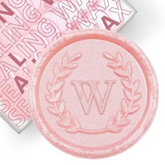 25Pcs Pink Letter W Adhesive Wax Seal Stickers, Hand-Made, No Need Seal Stamp…