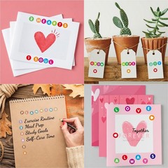 1680 Pcs 10 Sheets Colorful Alphabet Letter Stickers, 0.5in Vinyl Self-Adhesi…