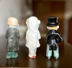 Vintage Hand Painted Japanese Porcelain Wedding Cake Toppers 1920s-30s.