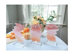 UNIQOOO 3″ Clear Acrylic Stand | Wedding Sign Holders, 20 Count 3″, Pack of 20