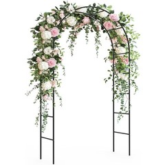 95″ Metal Garden Arch Trellis for Climbing Plants Outdoor Arbors Wedding Arch US