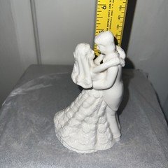 5.5 In White Porcelain BRIDE AND GROOM First Dance Cake Topper or Table Setting