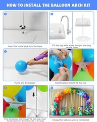 TEKXYZ Balloon Arch Stand Kit, 10FT Wide & 7.5FT High 10 inches, White