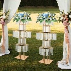 NONECN Five Tier Crystal Flower Stand Wedding Centerpiece