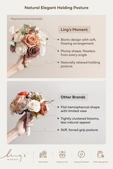 Ling’s Moment Terracotta Artificial Flowers Bridesmaid Bouquet Set of 4, 7 Inch