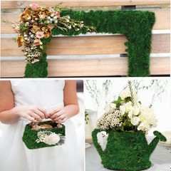 FAICOIA Moss Table Runner Preserved Dried Green 12 x 112 Inch/30x285cm,