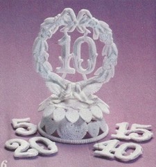 New Vintage Wilton Anniversary Years Caketop, years 5, 10, 15, 20, 40, #105-4257