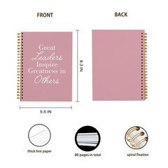 OXW Pink Meeting Notebooks for Work, Leadership Gifts Office Work Notebook Jo…