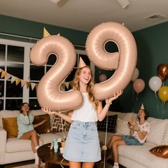 40 Inch Caramel Balloon,Jumbo Mylar Foil Helium Balloon Number 9 Caramel Brown