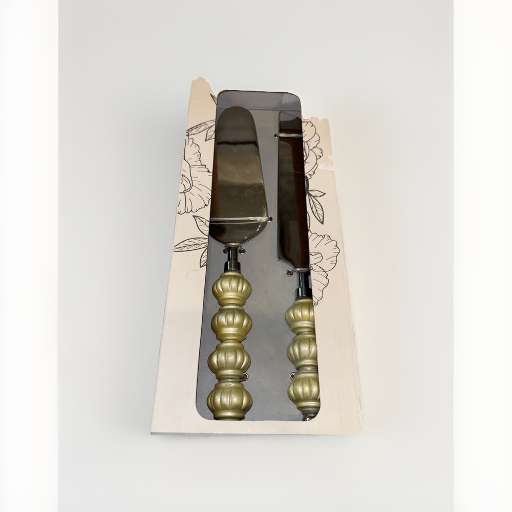 Wedding Cake/ Pie Serving Set By Davidtutera Pearlized Handles Stainless New*