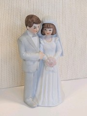 Bridal Gift Set Bride Clutch Bag NWT + Vintage Wedding Cake Topper Korea Decor