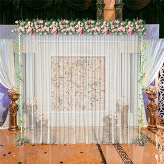 Wedding Arch Backdrop Stand Iron Rectangle Flower Frame 10 FT Garden Arbor Decor