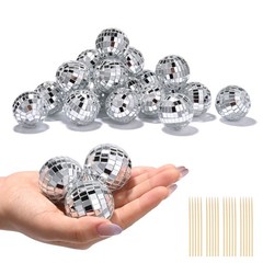 Yescom 20PCS 1.6″ Small Disco Ball Mirror Mini Hanging for Events Wedding Party