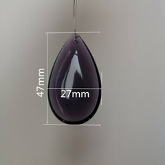 20Pcs Purple 47mm Crystal Smooth Drop Pendant Chandelier Prisms Lamp Parts