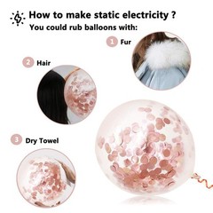Rose Gold Confetti Latex Balloons, 50 12 Inch (Pack of 50), Rosegold,clear