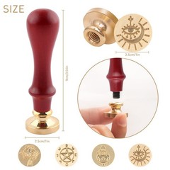 Mystical Drawing Wax Seal Set, 4 Removable Wax Seal Stamp Brass Head 1 Handle