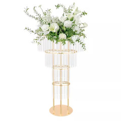 4-Tier 35.4 In. H Gold Iron Acrylic Decorative Stand Wedding Party Birthday Deco