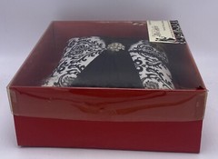 Ring Bearer Pillow Wedding NEW Black White Rhinestones Prty Mail Shp
