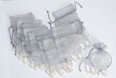 Jewelry Bags Organza Bags SILVER Gift Pouch Wedding Favor Mix 5×7 3×4 48pcs