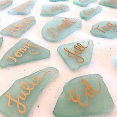 Blank Irregular Shaped Pieces Sea Glass Place Cards DIY Name Cards for Beach …