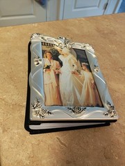 SILVER PLATED SATIN FINISH WEDDING ALBUM FRAME HOLD 4X6 PHOTO ALBUM HOLDS 100