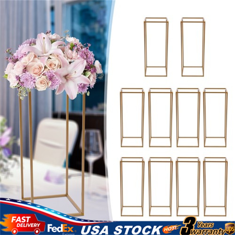 10Pcs 23.6» Tall Gold Metal Flower Stand for Wedding Table Centerpieces Decor！！
