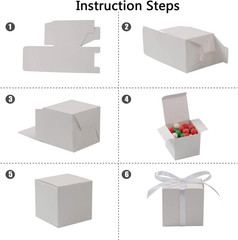 25Pcs Wedding Favor Boxes, Paper Gift Boxes 3X3X3 Inches Small Gift Boxes with R