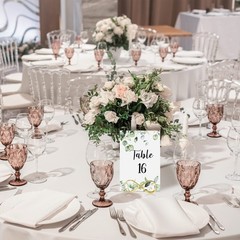 26 Pieces Wedding Table Numbers with 26 Gold Table Number Holders Greenery Eu…