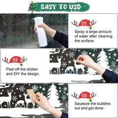 209 Pcs Christmas Window Clings – 9 Sheets White Snowflake Christmas Trees Wi…