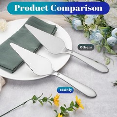 Elegant 2-Piece Wedding Cake Server Set – Stainless Steel Serrated Pie Slicer