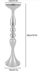 10 Pcs 19.7″ Silver Wedding Centerpiece Flower Vases Mermaid Design Tall Table