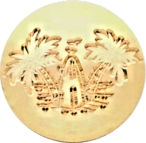 Surfboard in the Sand Palm Trees overhead – 1.2″ dia. Wax Seal Stamp Head, Fun!