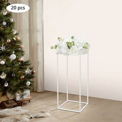 White 20 PCS Decoration Flower Stand For Wedding, Flower Stand 9.45*9.45*23.62in
