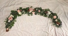 LING’S Moment Wedding Garland 5ft, Dusty Rose, White, Pastel Pink
