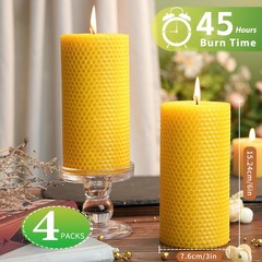 Mosroad Candles 3X6 Inch 4 Pack Pillar Candles For Home 45 Hours Burn Time