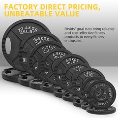 Fitvids 2 Inch Olympic Barbell Weight Plates Set 45 Lb2.5-10 Lb Barbell Weight