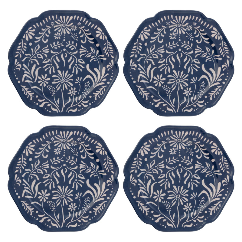 Karma 10.75 Inches Melamine Dinner Plates Set Of 4 Reusable Dishwasher Safe