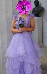 Lilac Purple Prom Flower Boquet Silk Flowers