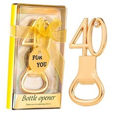 24PCS Gold Bottle Opener for Birthday Favors Gold Wedding Party Gifts 40th