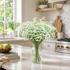 Babys Breath Artificial Flowers Fake Flowers Gypsophila Bouquet 24 Pcs White