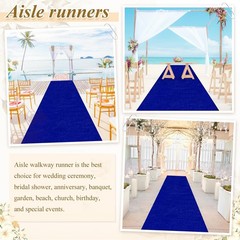 FANPROMS Royal Blue Aisle Runner for 4′ x 25′ (Rectangular),