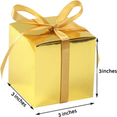 60Pcs Wedding Favor Boxes, Paper Gift Boxes 3X3X3 Inches Small Gift Boxes with R